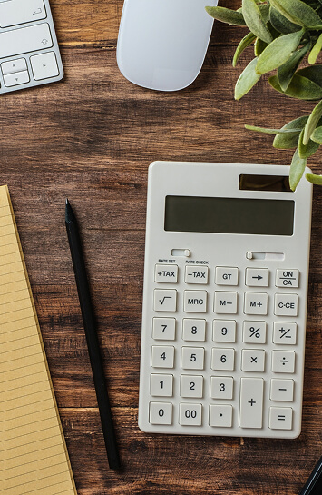 calculator on desk